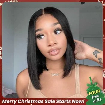Wear Go Wigs Straight Hair Pre Cut 7x5 HD Lace Closure Wig Short Bob Glueless Wig