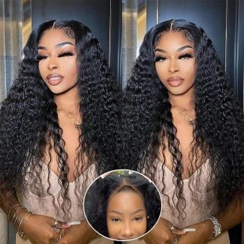 Wear and Go Glueless Wigs Deep Wave Human Hair 4x4 Closure Wigs