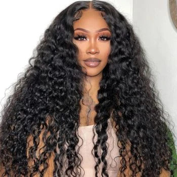 Ready to Wear Glueless Human Hair Wig with 4x4 Lace Closure Deep Wave and Pre Cut Cap