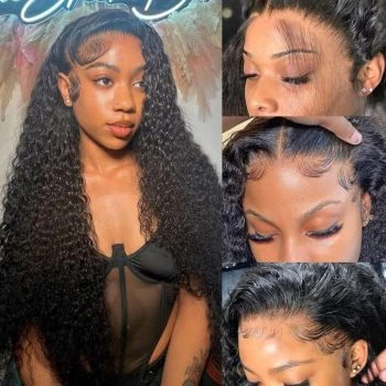 Water Wave 13x6 HD Lace Front Wig Human Hair Pre Plucked Upgrade Easi-Drawstring Wigs