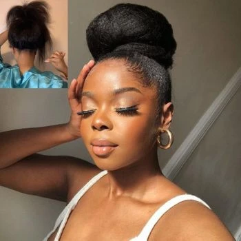 Glueless 360 Full Lace Frontal Wig Yaki Kinky Straight Human Hair Invisible Strap